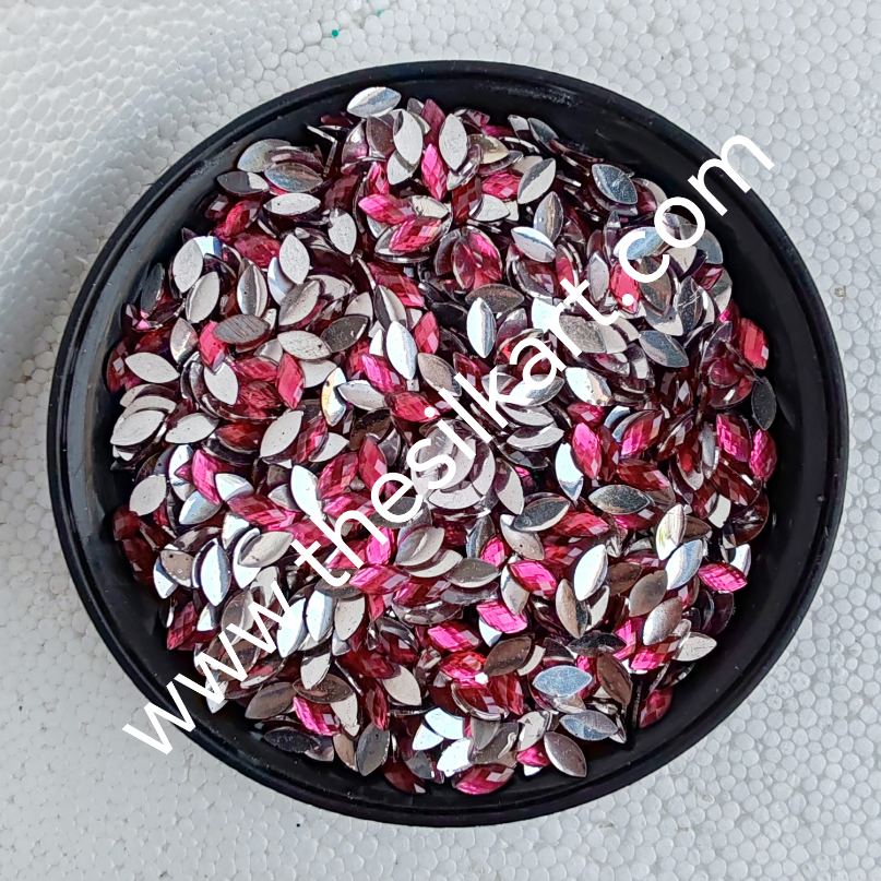 8*4 size eye shape rose pink colour raindroup kundans