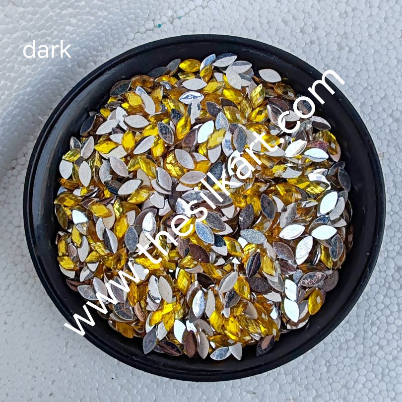 8*4 size eye shape yellow colour raindroup kundans
