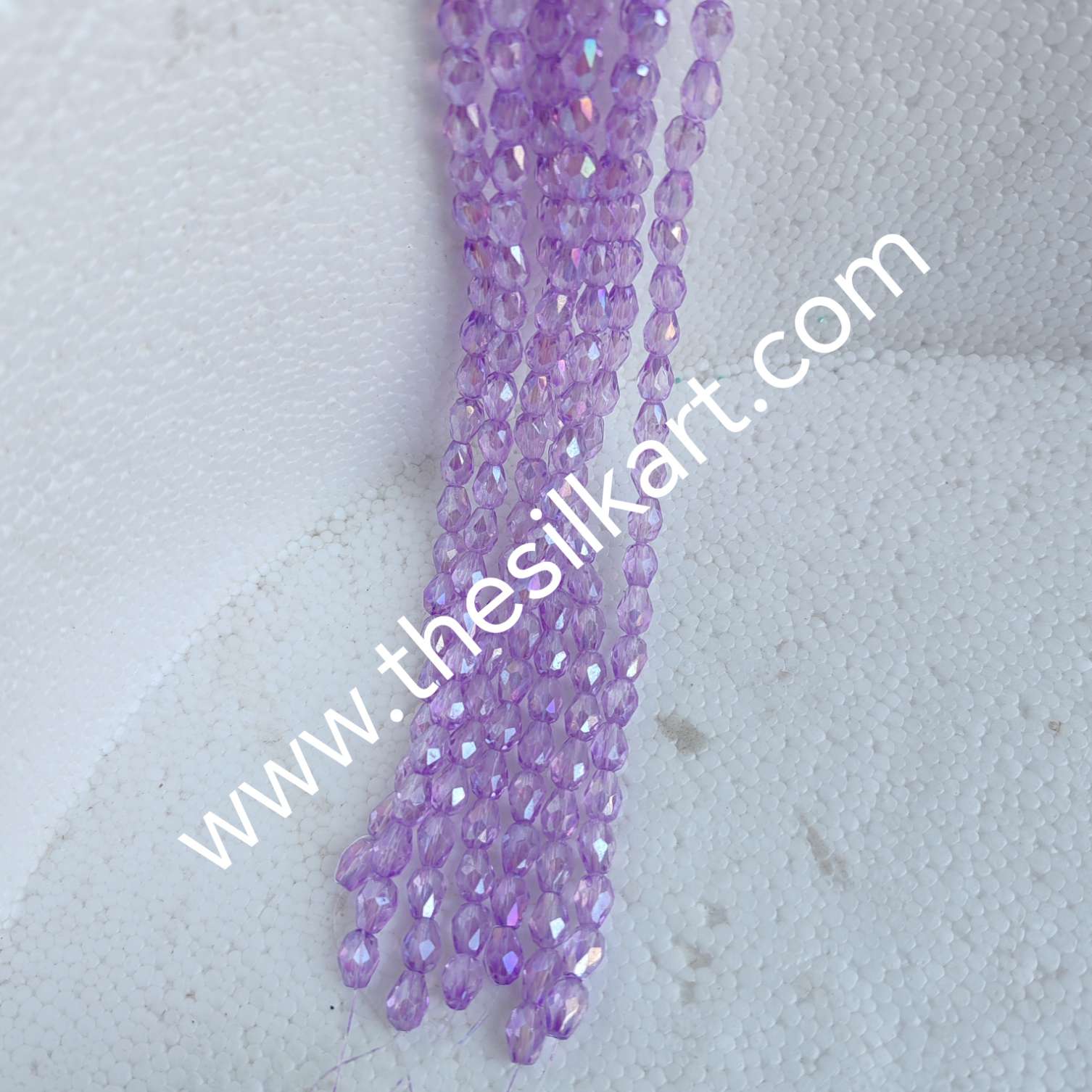 droup shape crystal beads-lavender