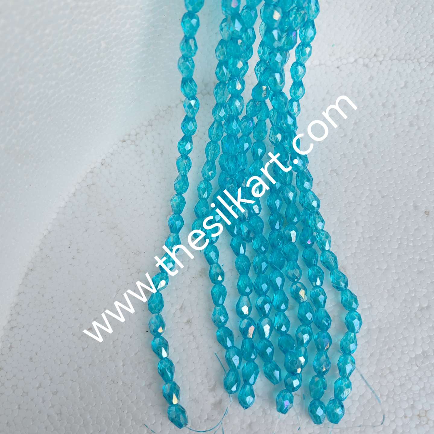 droup shape crystal beads-light blue