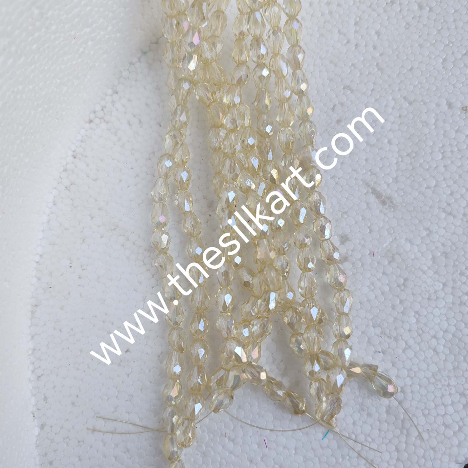 droup shape crystal beads-light lemon yellow