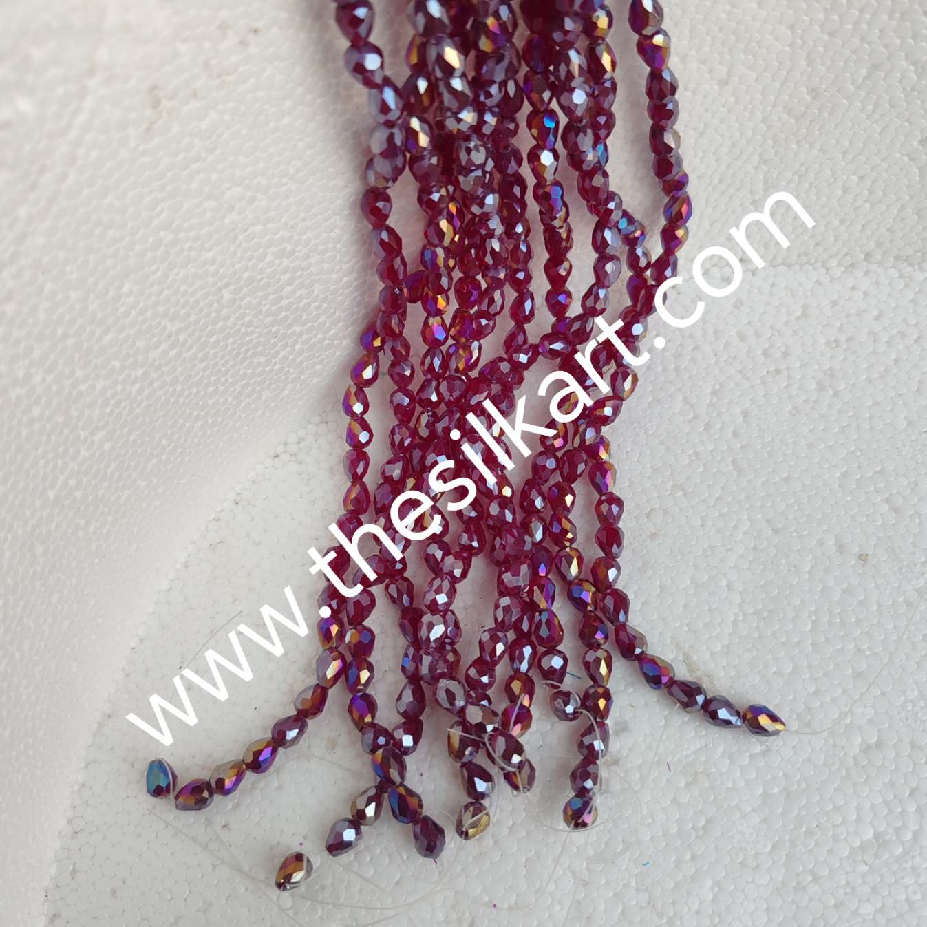droup shape crystal beads-marron