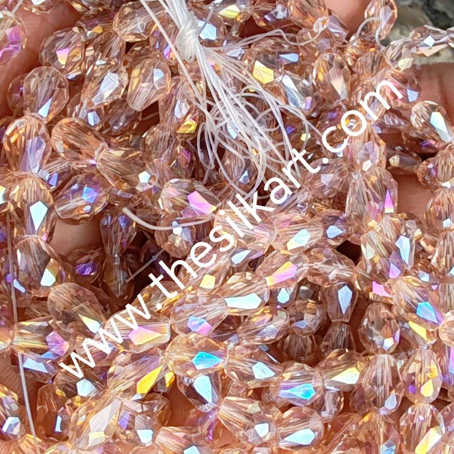 droup shape crystal beads-peach