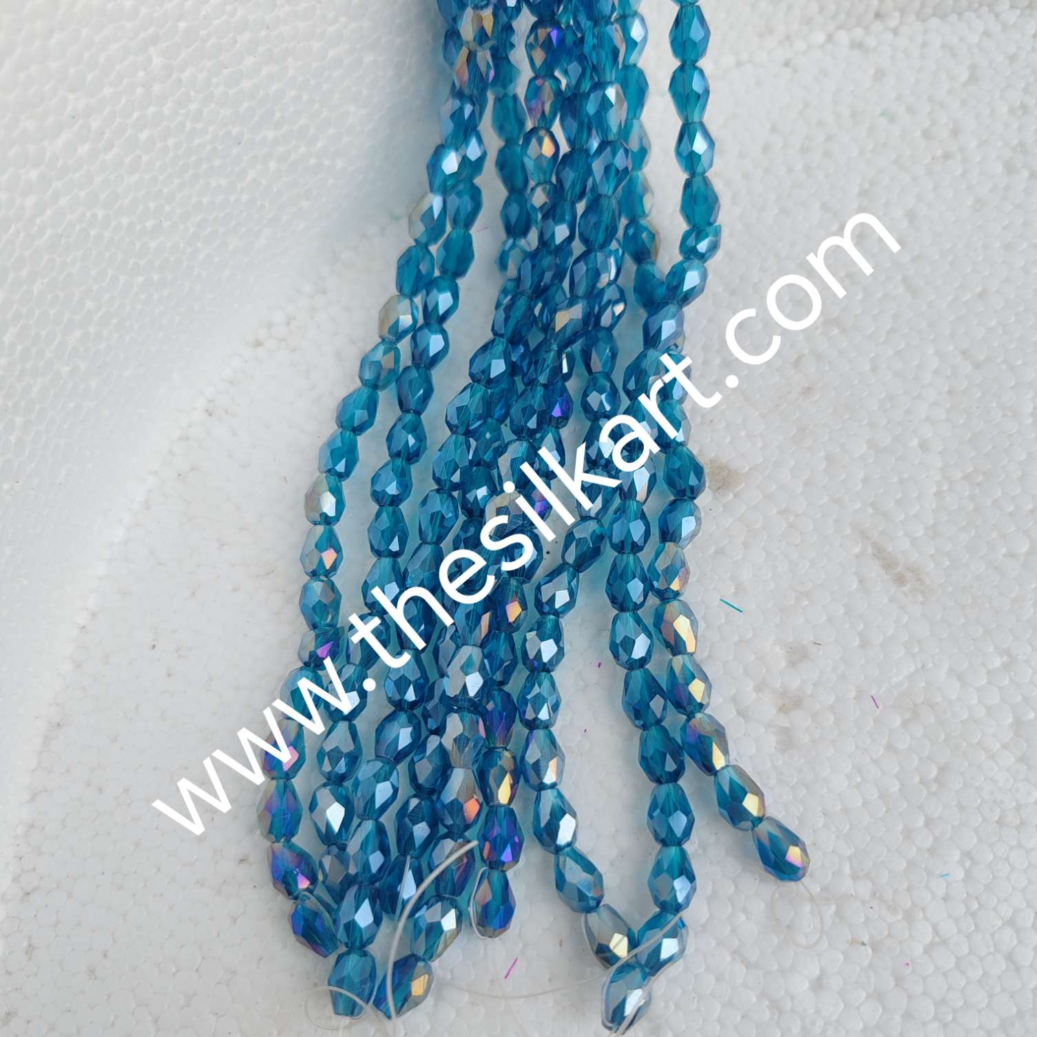droup shape crystal beads-peacock blue