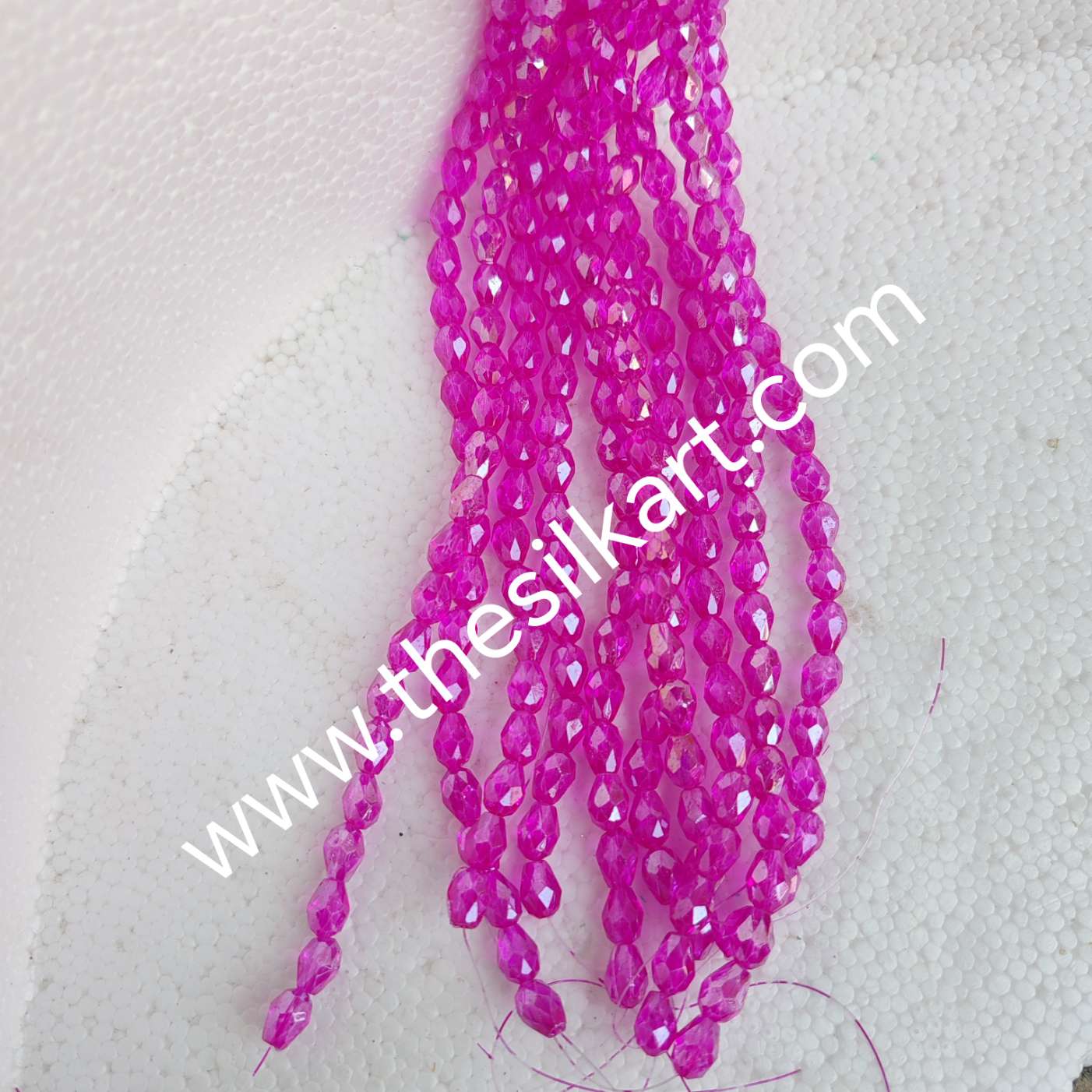 droup shape crystal beads-pink