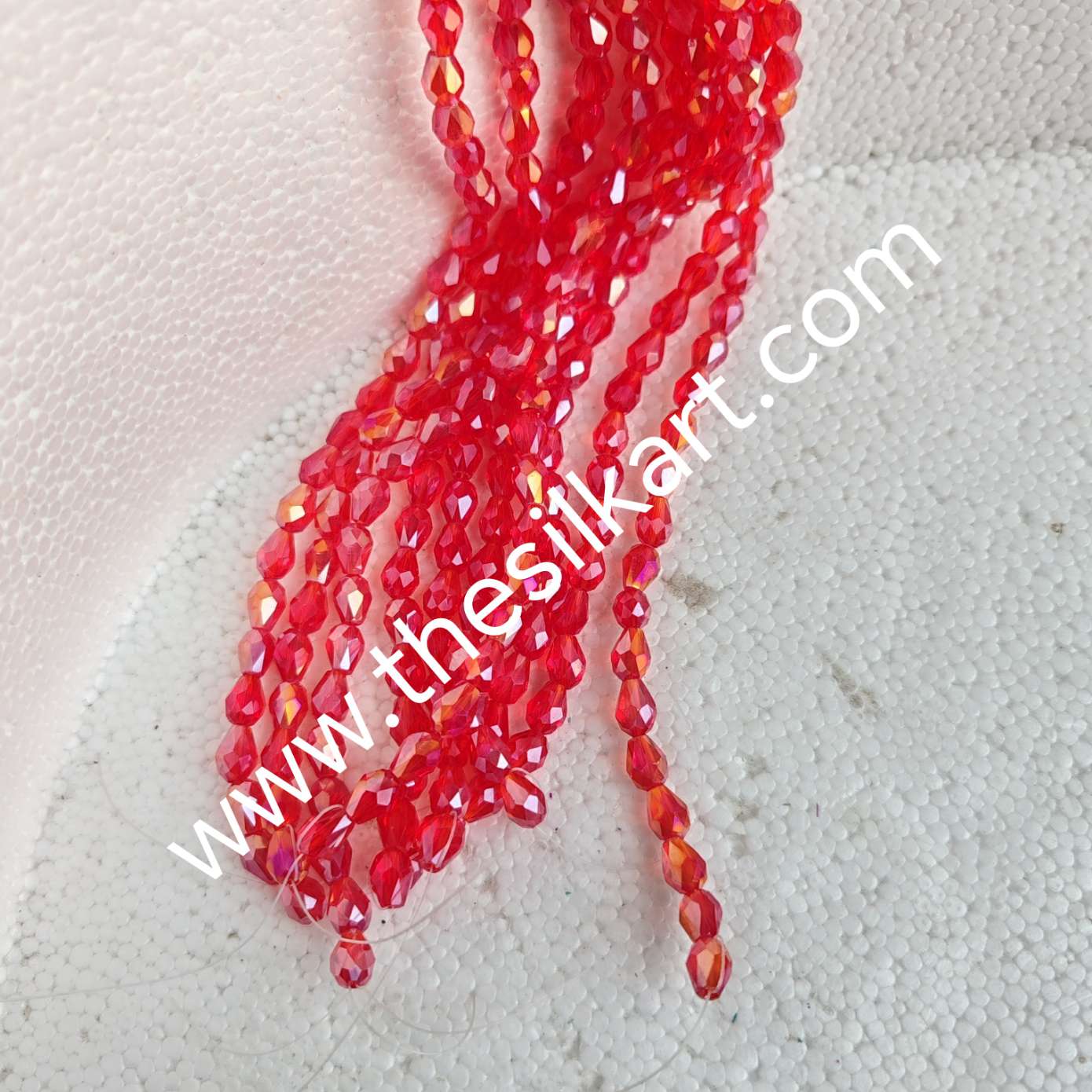 droup shape crystal beads-red