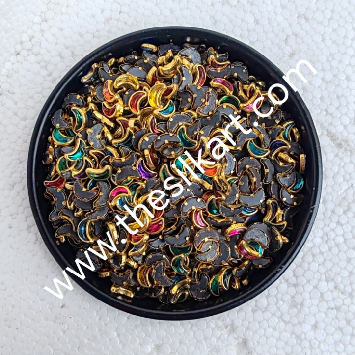 multicolour kundans-Moon shape