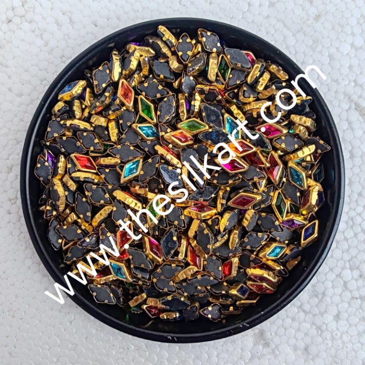multicolour kundans-Diamond shape