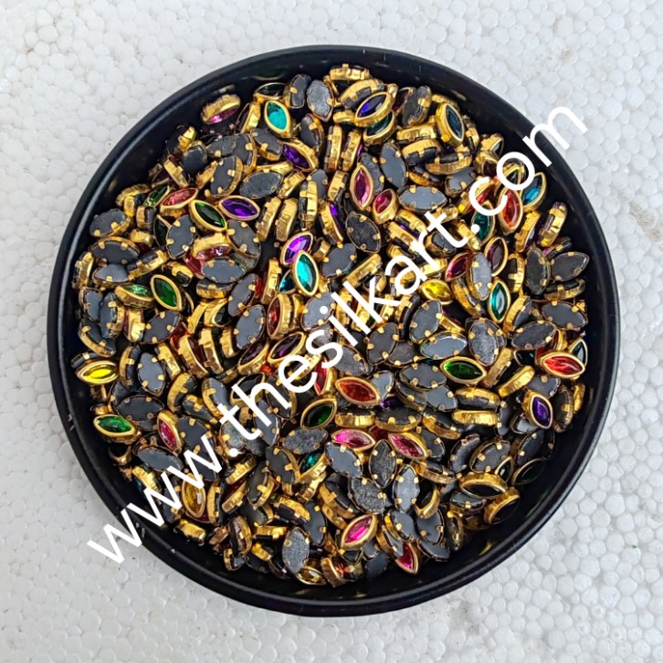 multicolour kundans-6k eye shape