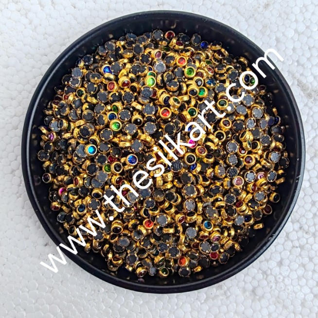 multicolour kundans-3mm round shape