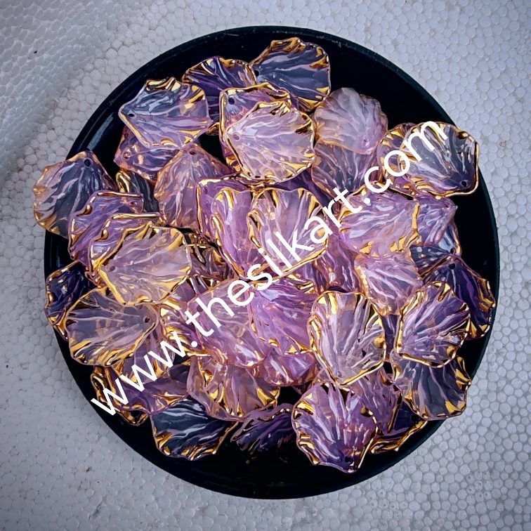 lavender colour leaf shape brooch shells