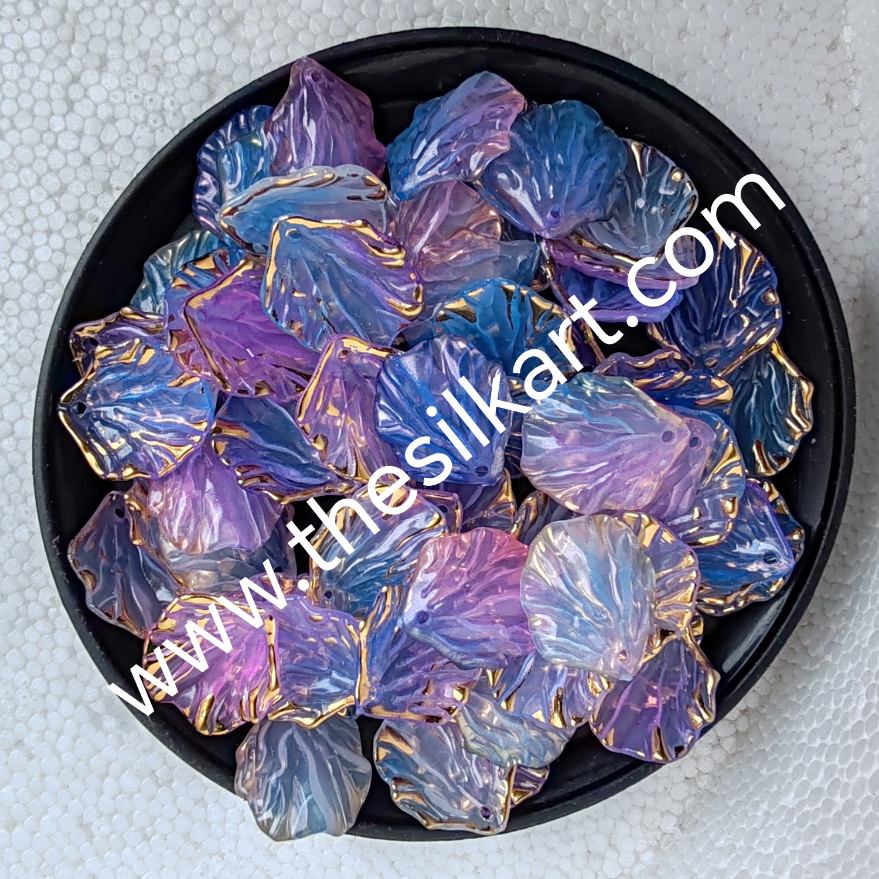 Leaf shape pestral colour brooch shells