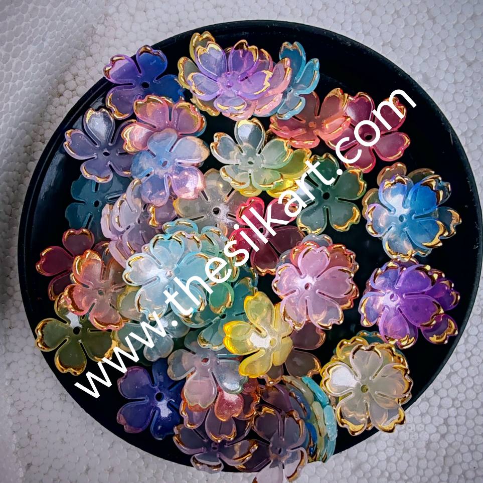 Flower shape multicolour brooch shells