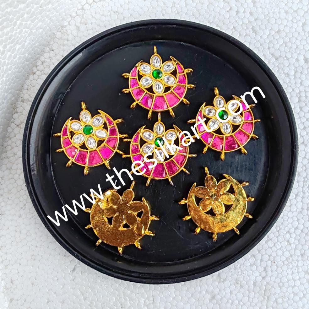 Chandbali jadav locket pink with 9 connectors