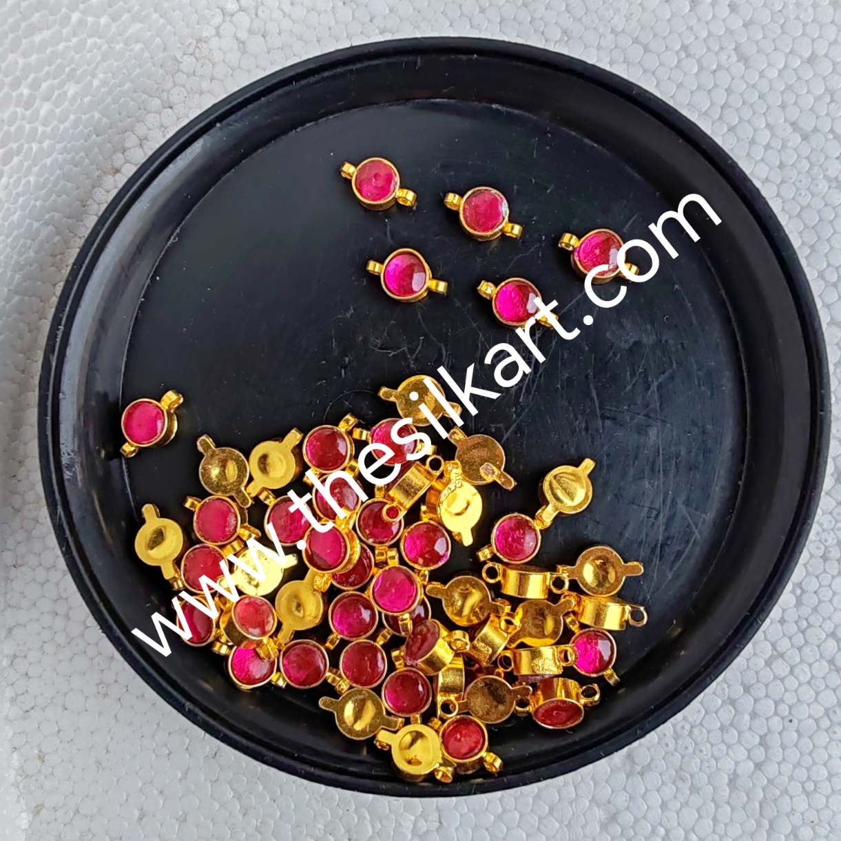 pink jadav circle shape with 2 connectors