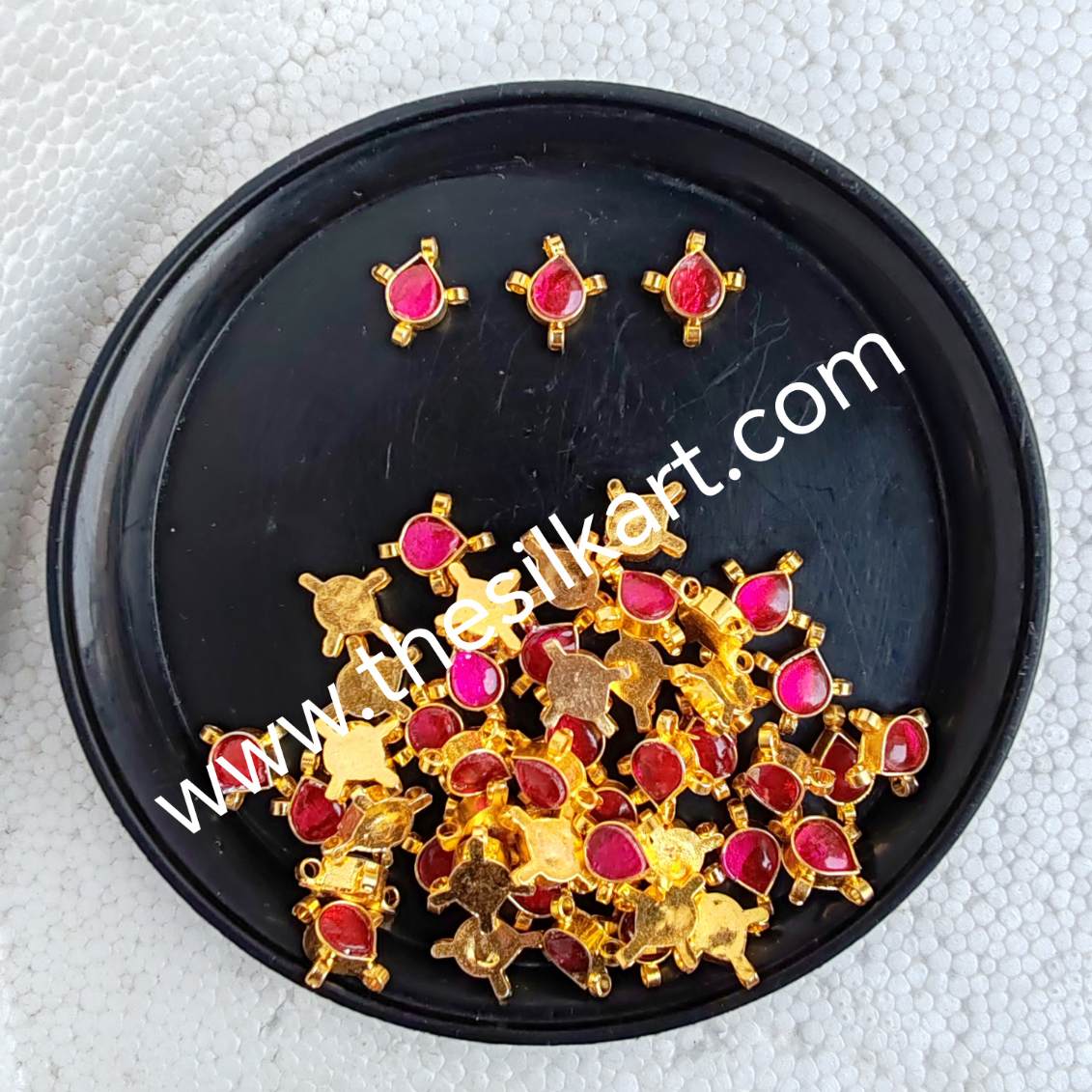 pink jadav Drop shape with 4 connectors