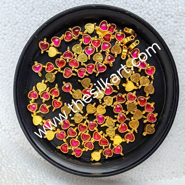 pink jadav heart shape with 2 connectors