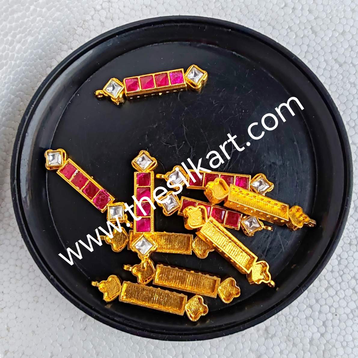 Rectangular pink Kundan  jadav pendent