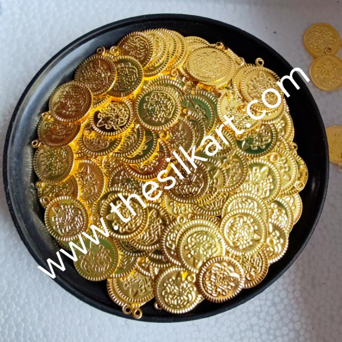 1.5cm size gold colour laxmi coins