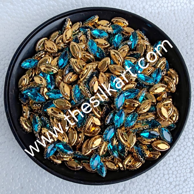 10*6 size eye shape sky blue colour clipstones