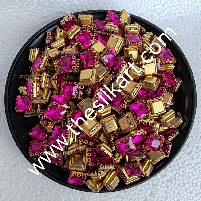 8*8 size square shape dark pink colour clipstones