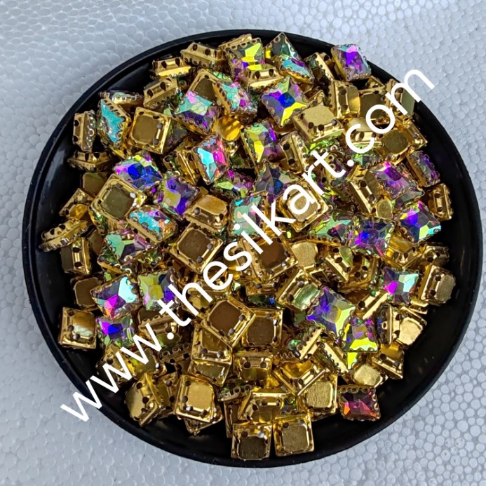 8*8 size square shape rainbow colour clipstones