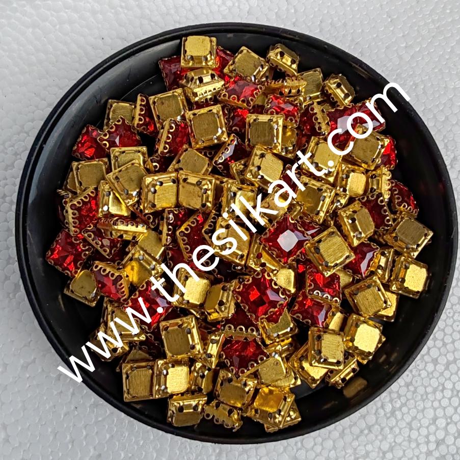 8*8 size square shape Red colour clipstones