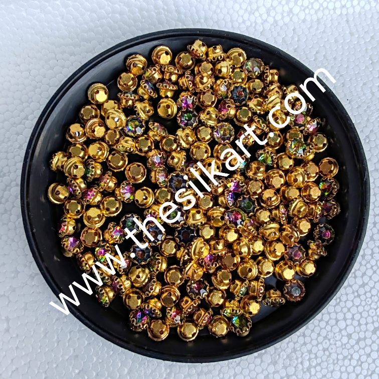 6mm size round shape multi colour clipstones