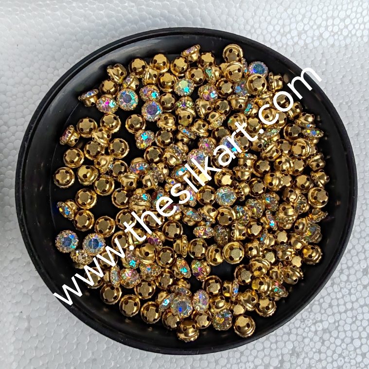 6mm size round shape rainbow colour clipstones