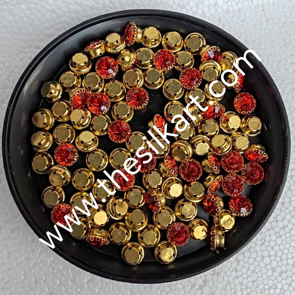 8mm size round shape Red colour clipstones