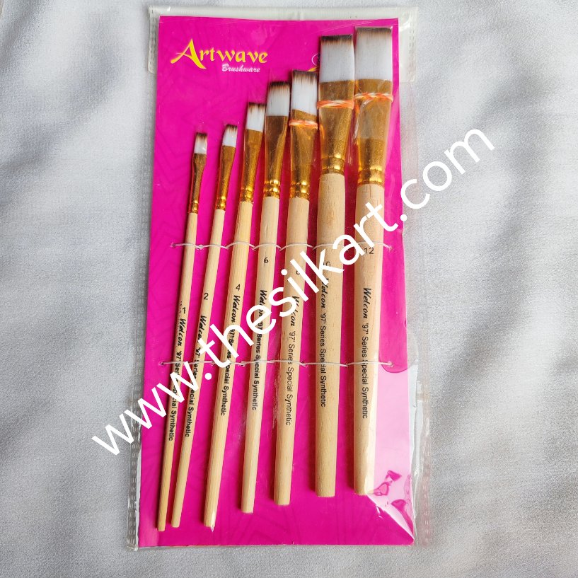 Flat painting brushes set of 7